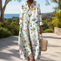 Figurschmeichelndes Frühlingskleid mit Print Damen – Weiss Modehaus