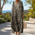 Figurbetontes Frühlingskleid mit Print Damen – Weiss Modehaus