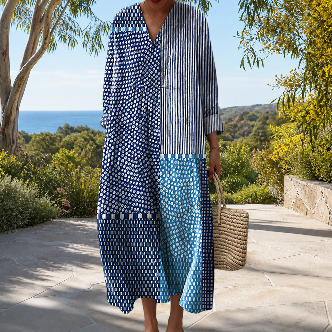 Figurschmeichelndes Frühlingskleid mit Print Damen – Weiss Modehaus