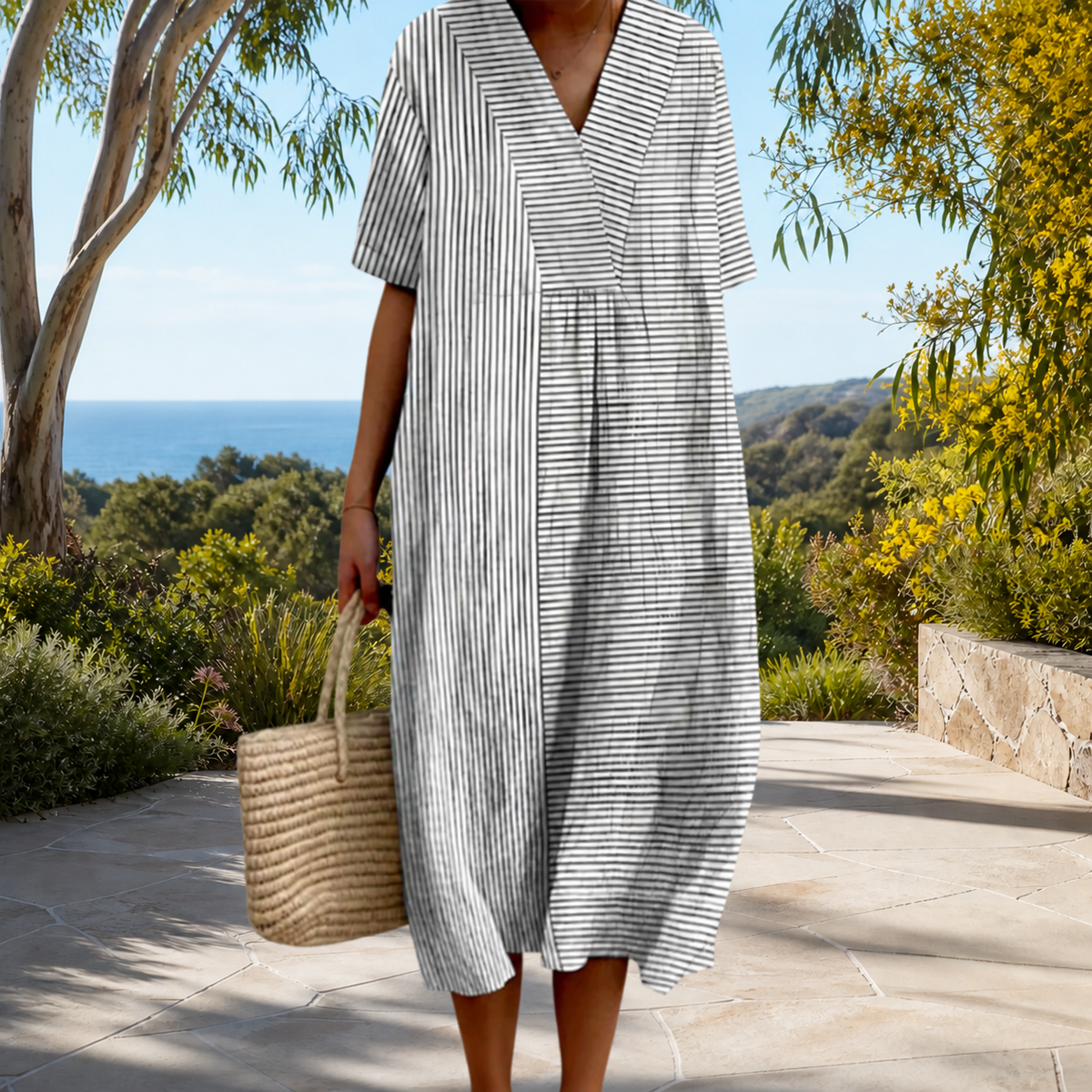 Bequemes Frühlingskleid Damen – Weiss Modehaus