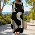 Figurbetontes Frühlingskleid mit Print Damen – Weiss Modehaus