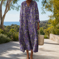 Figurschmeichelndes Frühlingskleid mit Print Damen – Weiss Modehaus