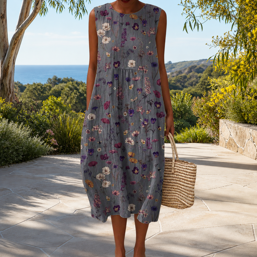 Bequemes ärmelloses Frühlingskleid Damen – Weiss Modehaus