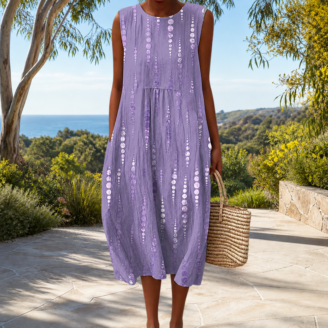 Bequemes ärmelloses Frühlingskleid Damen – Weiss Modehaus