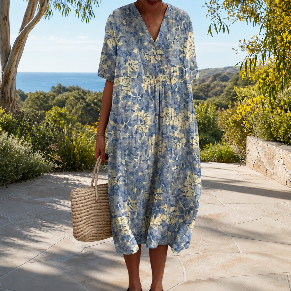 Bequemes Frühlingskleid Damen – Weiss Modehaus