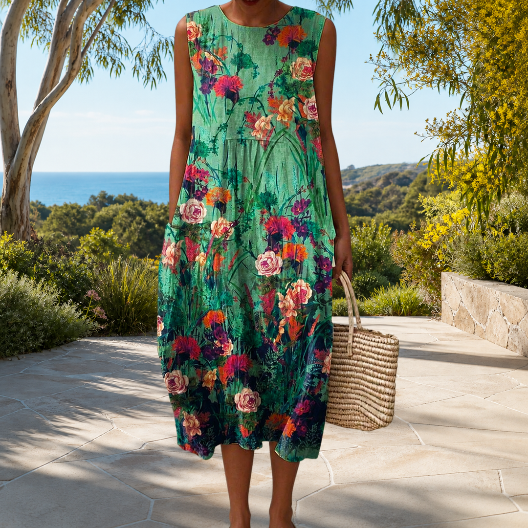 Bequemes ärmelloses Frühlingskleid Damen – Weiss Modehaus