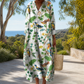 Figurschmeichelndes Frühlingskleid mit Print Damen – Weiss Modehaus