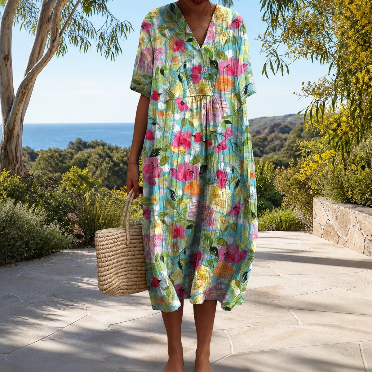 Bequemes Frühlingskleid Damen – Weiss Modehaus