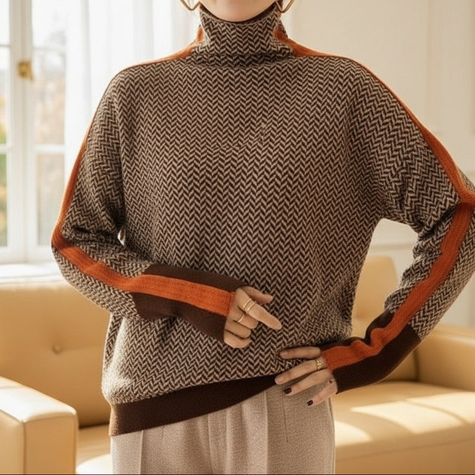 Hochkragen Herringbone Luxe Eleanor – Bild 4