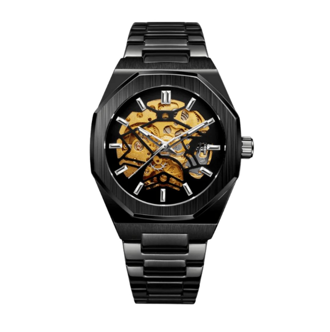 Leopold™ | Skelett-Automatikuhr Edelstahl
