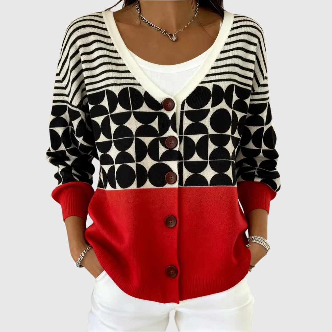 Weicher Strickcardigan mit Knöpfen Sinéad – Weiss Modehaus