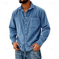 Knopfleiste Hemd aus Cord Herren Ruggero – Bild 2