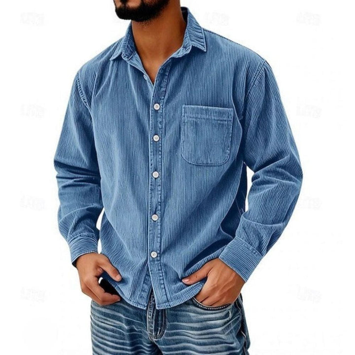 Knopfleiste Hemd aus Cord Herren Ruggero – Bild 2