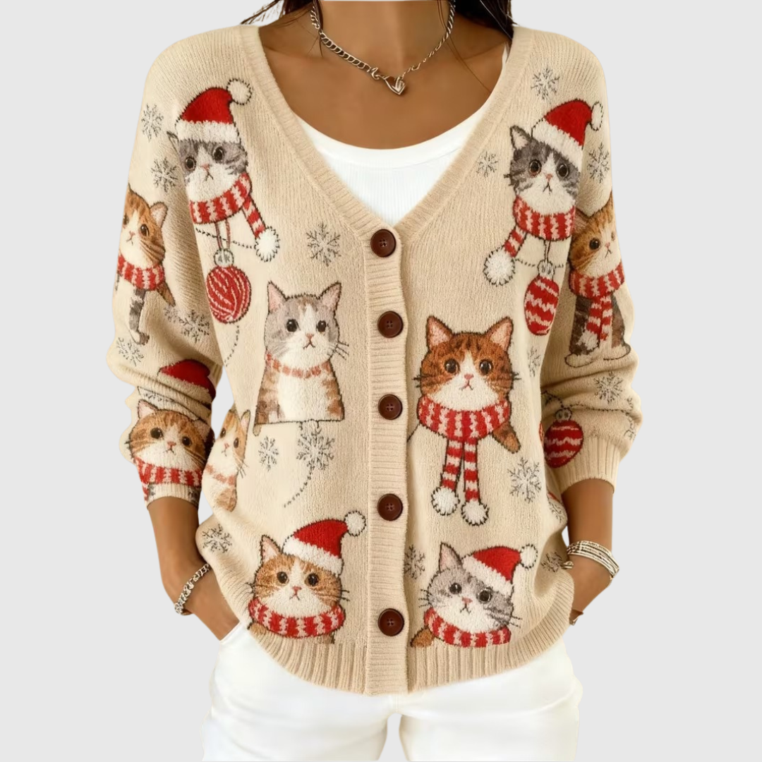 Bequemer, Knopf-Cardigan – Weiss Modehaus