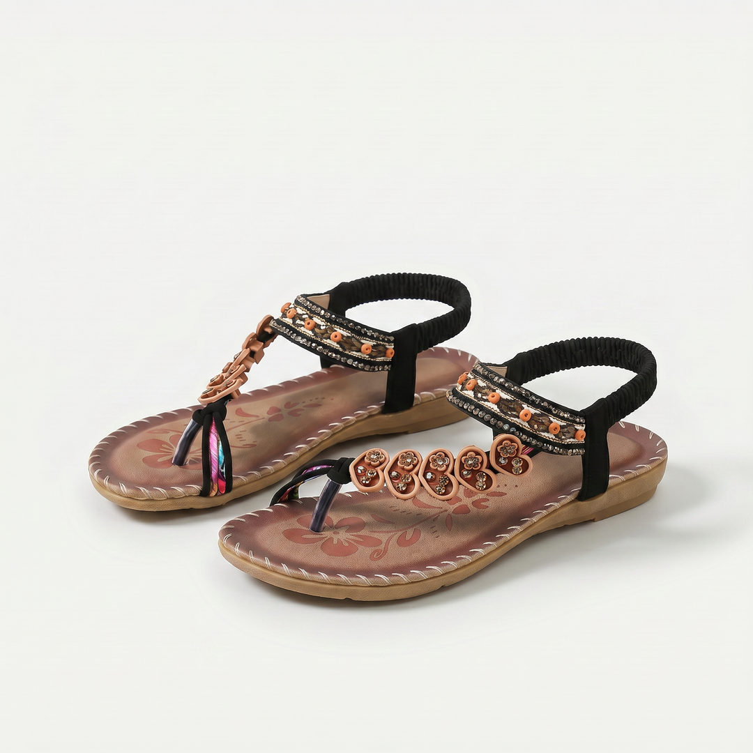 Bequeme orthopädische Sandalen Moena Braun – Weiss Modehaus