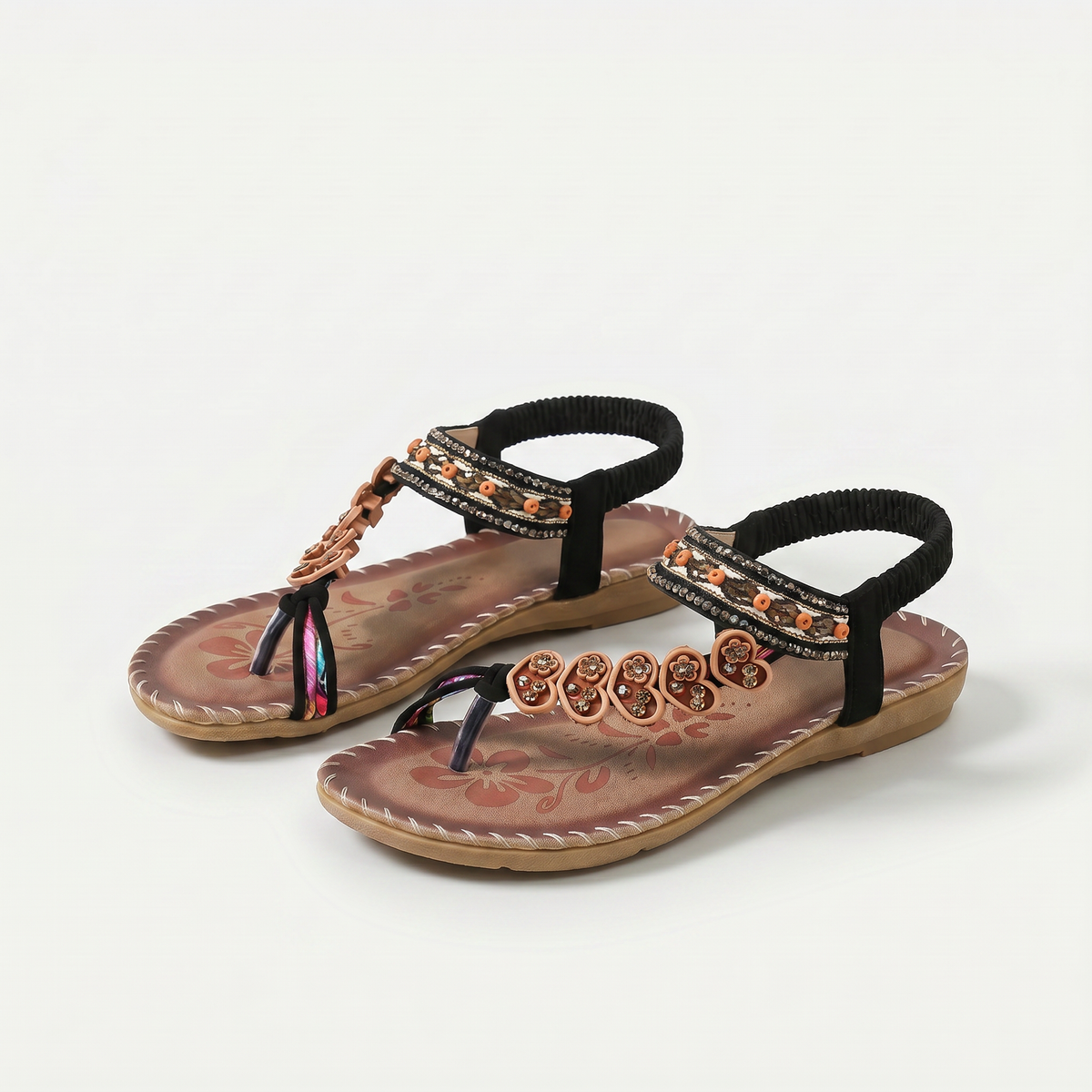 Bequeme orthopädische Sandalen Moena Braun – Weiss Modehaus