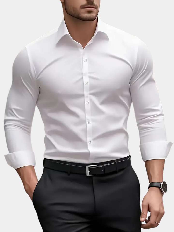 Atmungsaktive Langarmbluse Herren Valentino Weiß – Weiss Modehaus