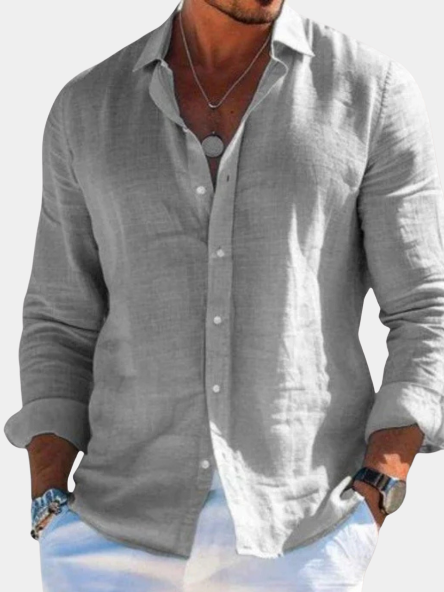 Lucas Freizeithemden Herren Grau – Weiss Modehaus