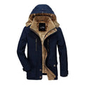 Gepolsterte Jacke mit Kapuze Sauro Dunkelblau – Weiss Modehaus