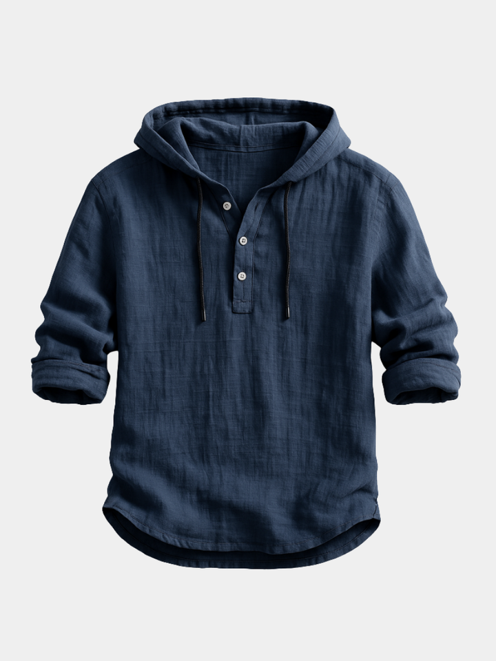 Hemd mit Kapuze Pierre Blau – Weiss Modehaus