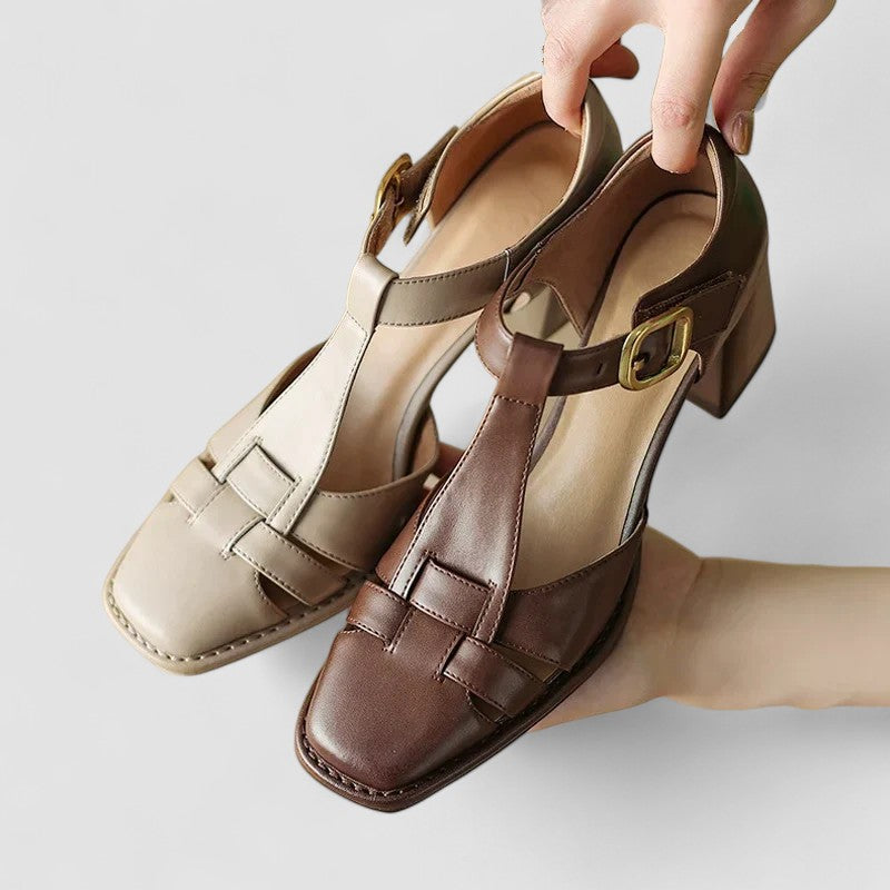 Orthopädische T-Strap Blockabsatzsandalen Scarlett – Bild 2