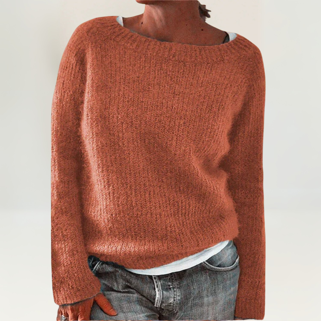 Bequemer Pullover Suzy Orange – Weiss Modehaus