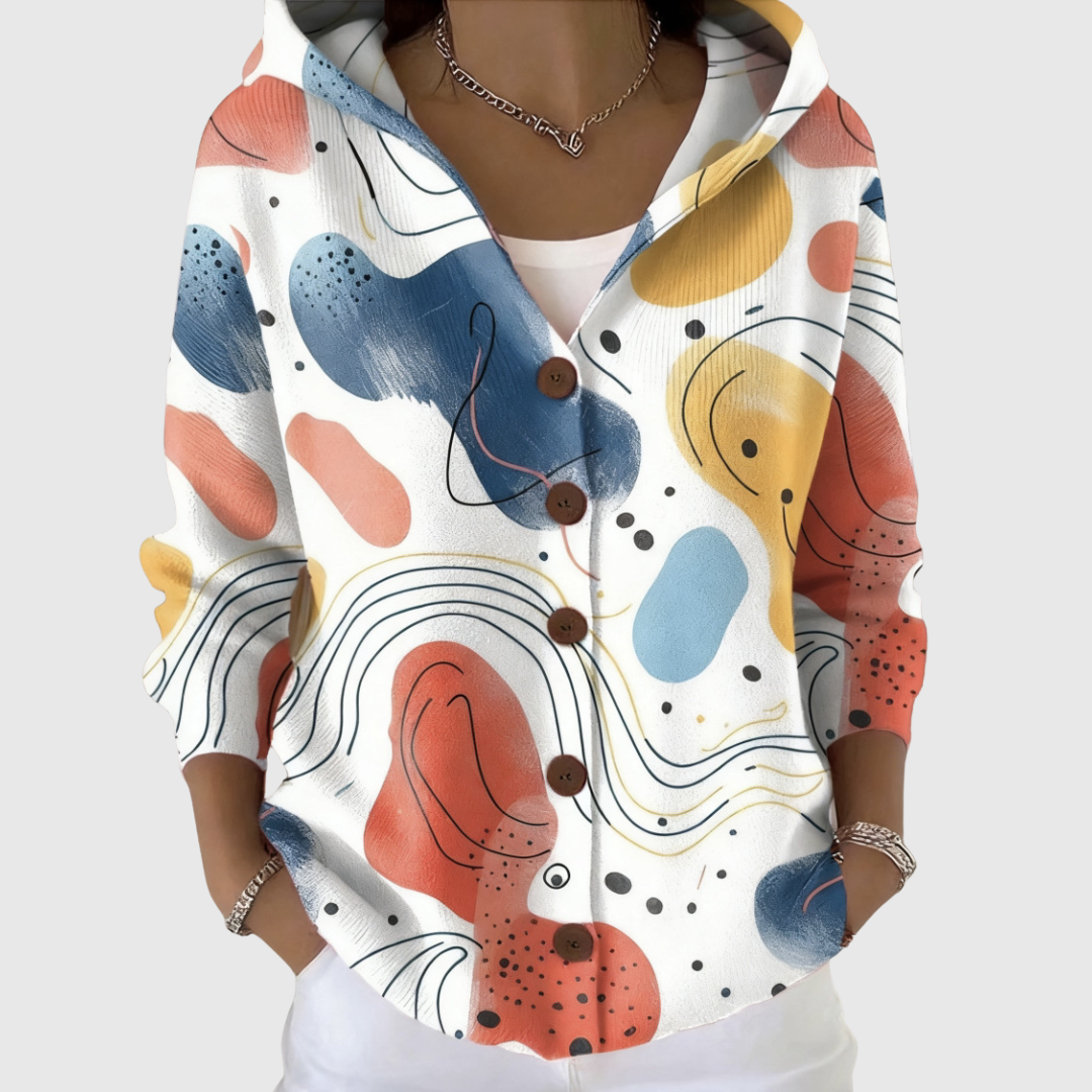Kapuzenstrickjacke – Weiss Modehaus