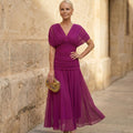 Elegantes Fuchsia Kleid Damen Fiona Fuchsia – Weiss Modehaus