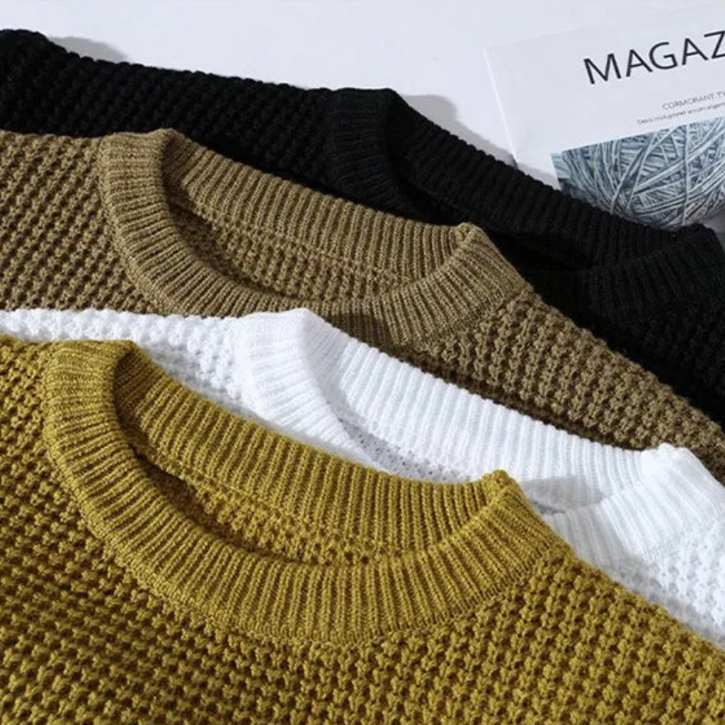 Premium Wabenstrickpullover Herren Remo – Bild 8