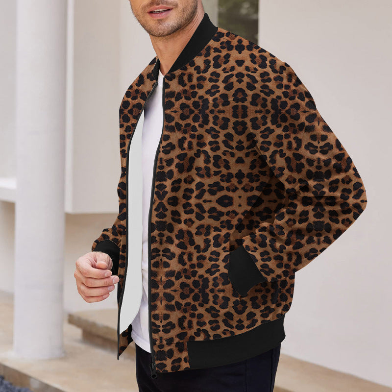 Herrenjacke mit Leopardenmuster und Reißverschluss Giacomo – Bild 2