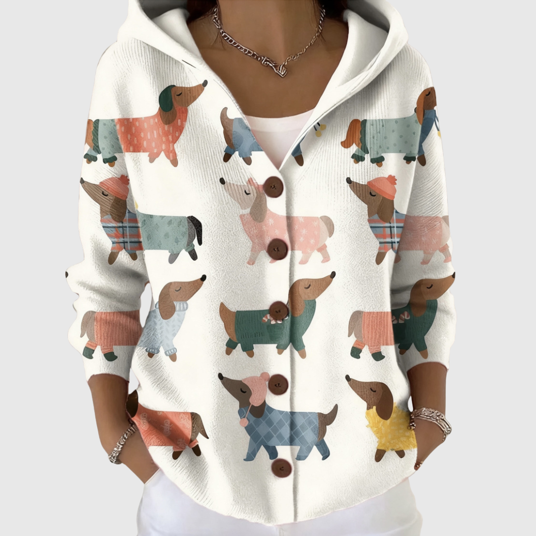Hoodie Strickcardigan – Weiss Modehaus