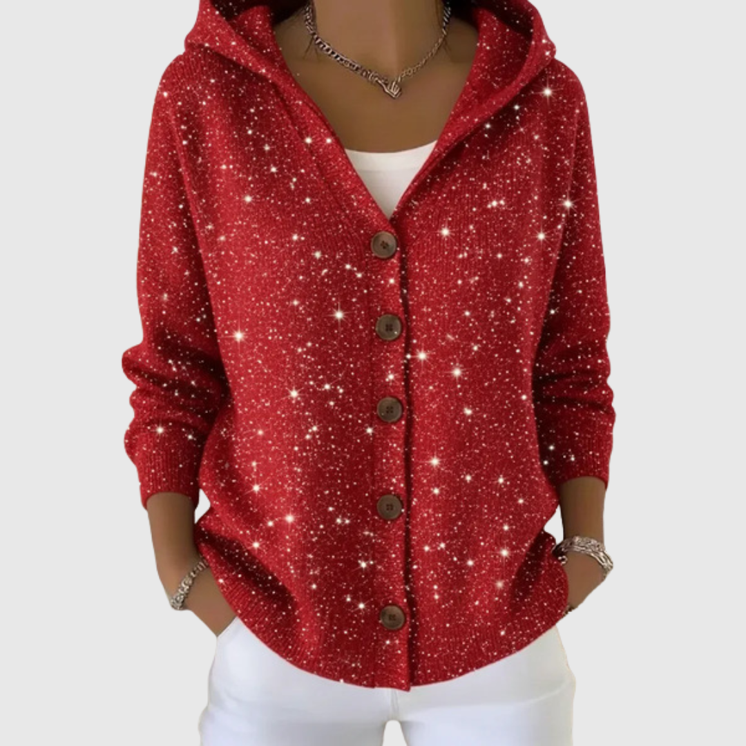 Bequemer Cardigan mit Kapuze Oona – Weiss Modehaus