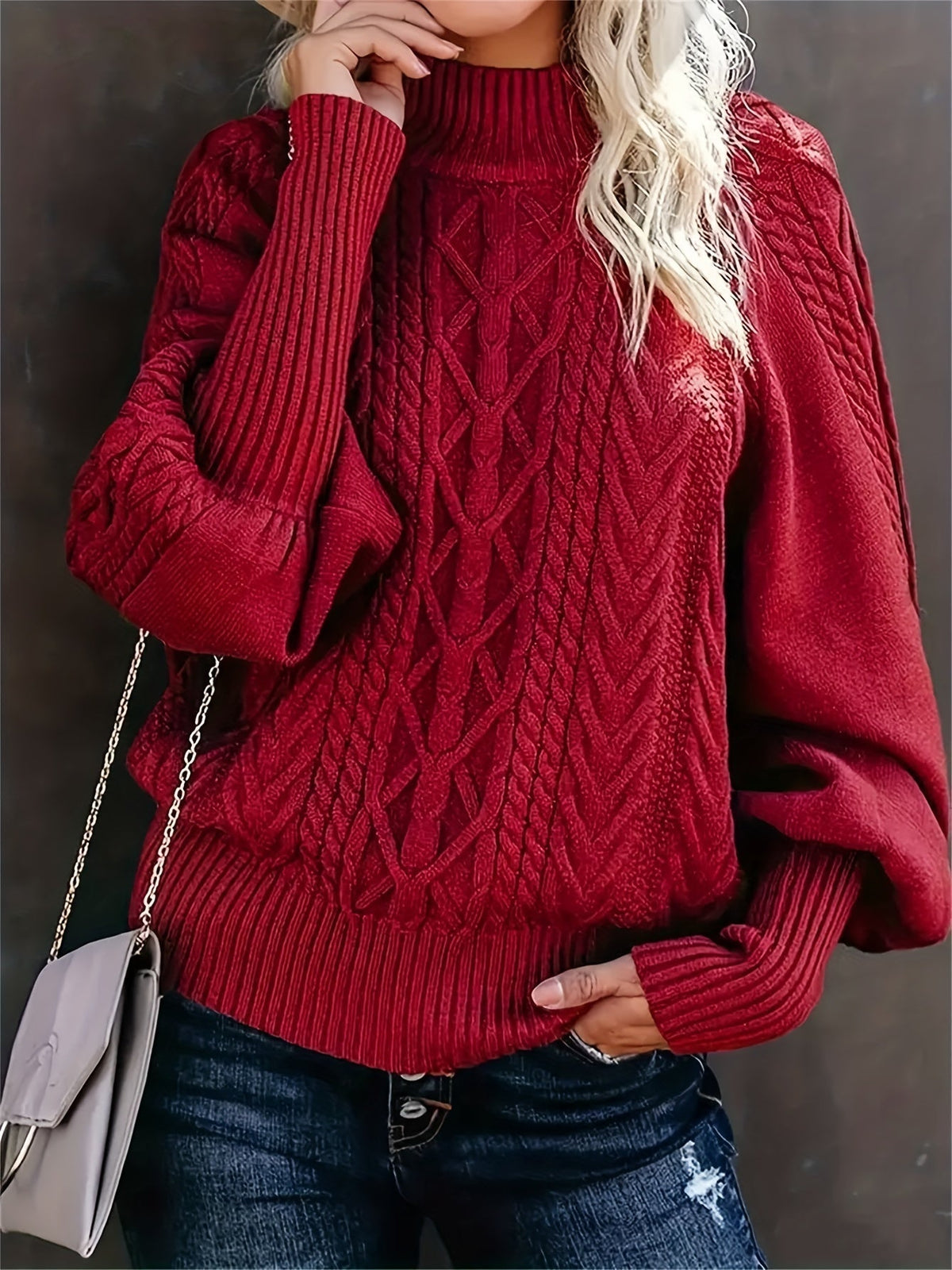 Langer, lässiger Pullover mit langen Ärmeln Lory – Bild 2