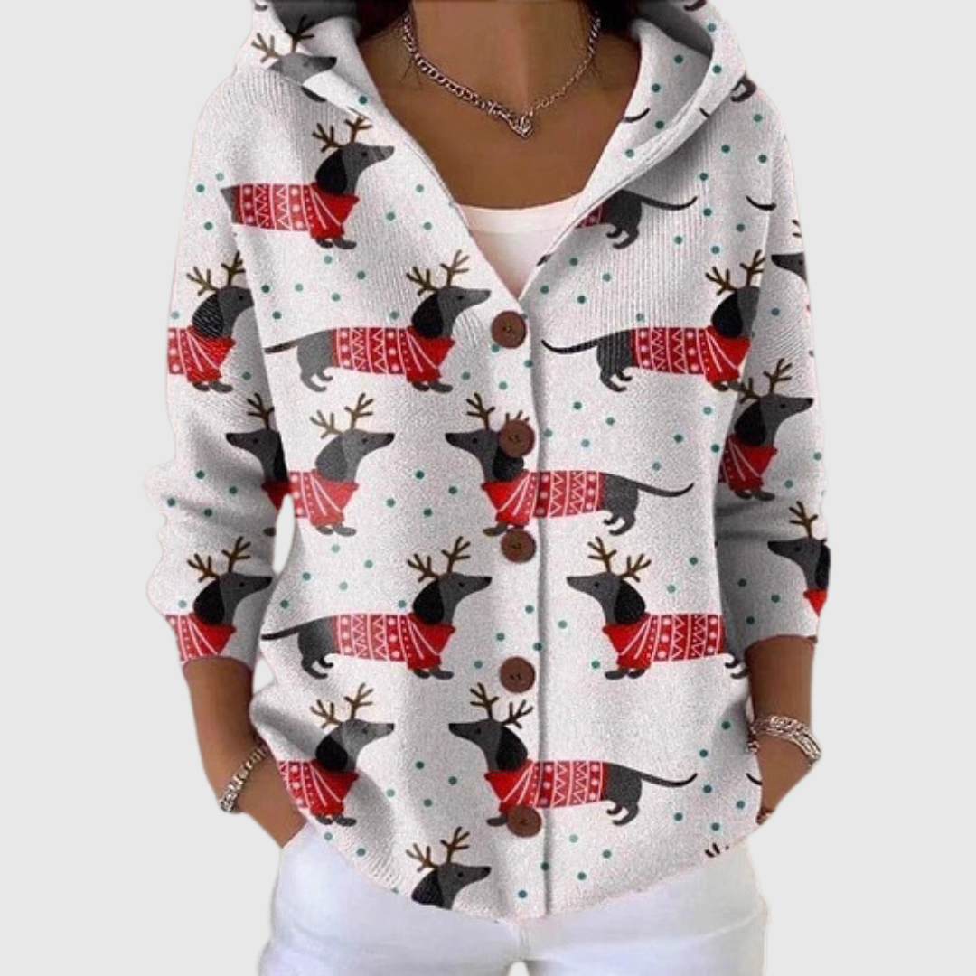 Strick-Cardigan mit Kapuze – Weiss Modehaus