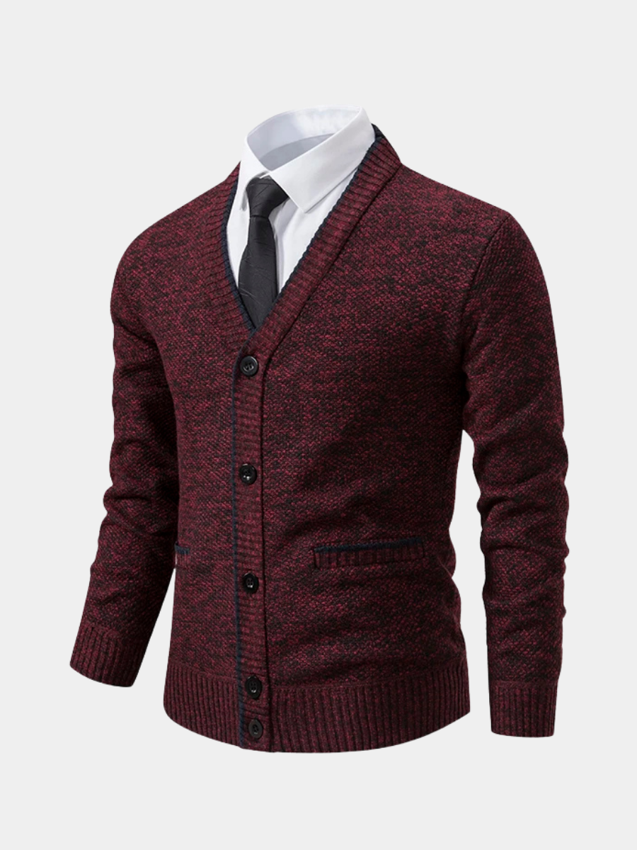 Luxuspullover mit V-Ausschnitt Herren Quirino Hellgrau – Weiss Modehaus