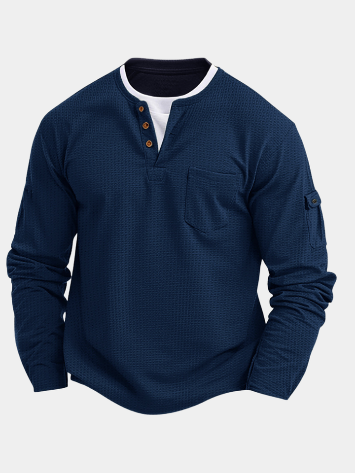 Moderne Langarmhemd Herren Folco Beige – Weiss Modehaus