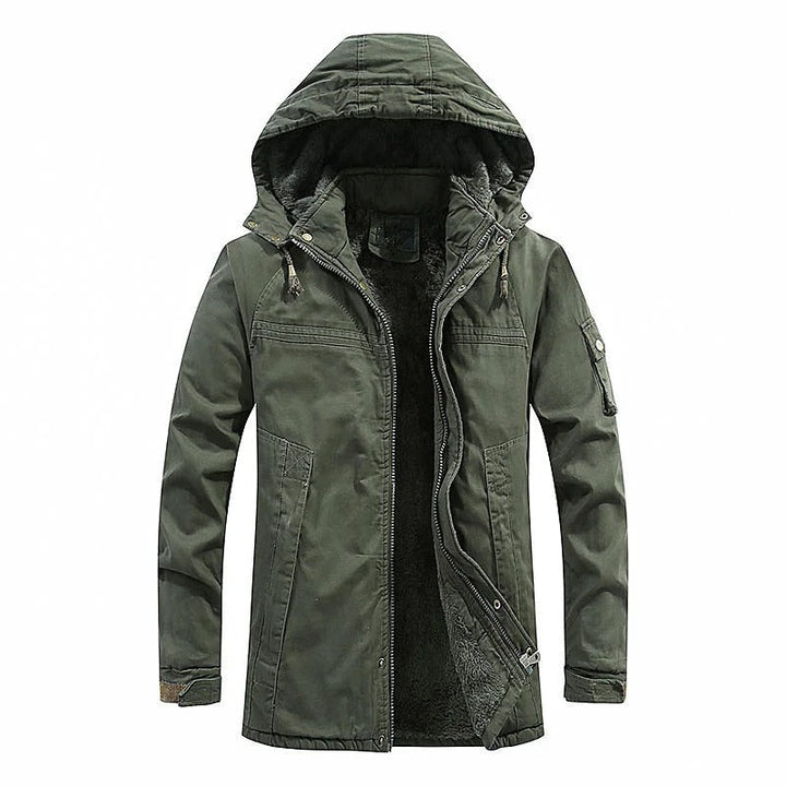 Gefütterte Sherpa Kapuzenjacke Tito Grün – Weiss Modehaus