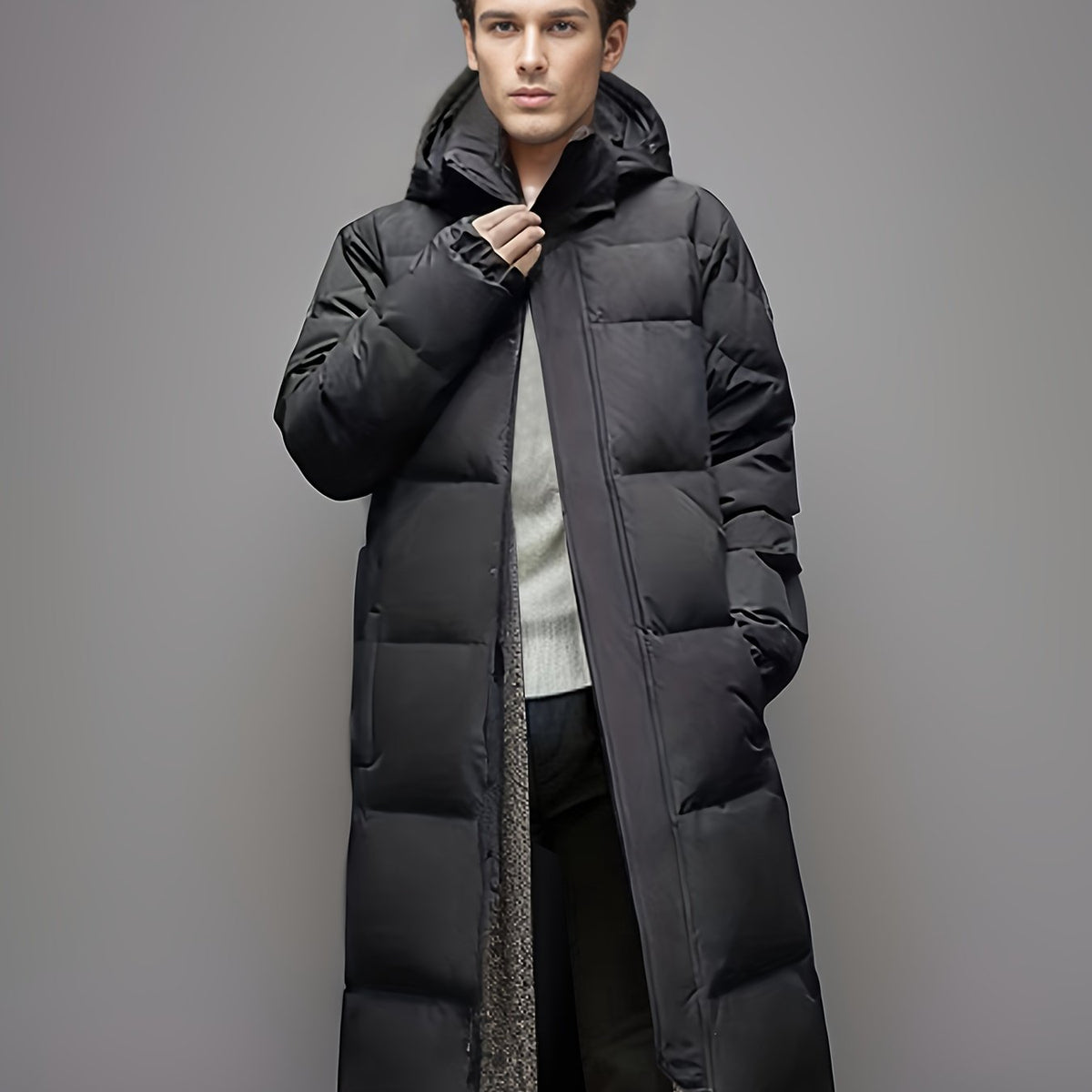 Langer Daunenmantel für Herren Rolando – Weiss Modehaus