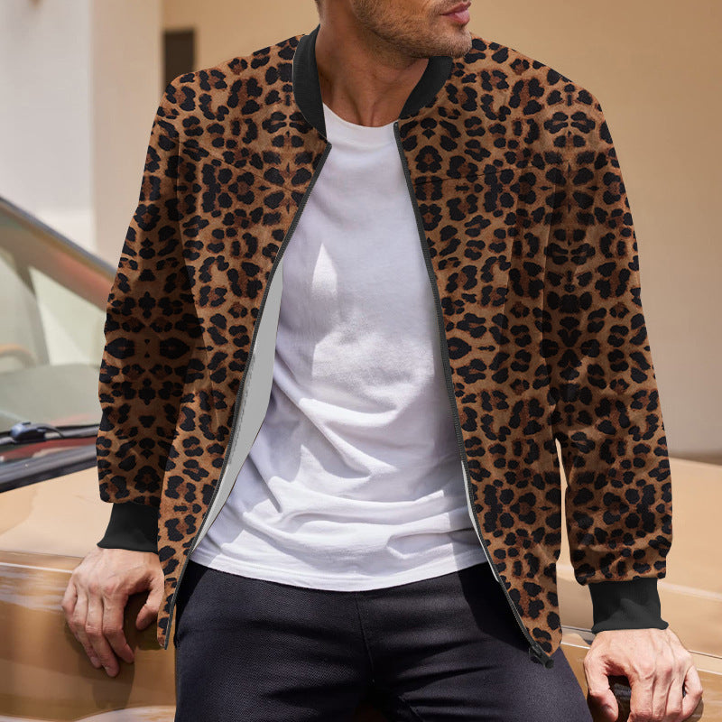 Herrenjacke mit Leopardenmuster und Reißverschluss Giacomo – Bild 3