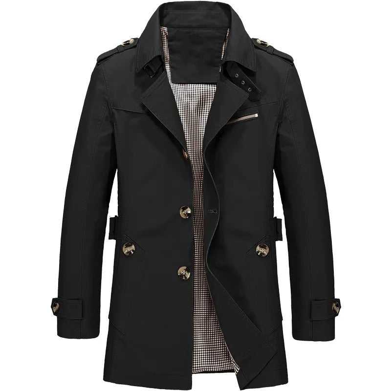 Klassischer Trenchcoat für Herren Leandro Schwarz – Weiss Modehaus