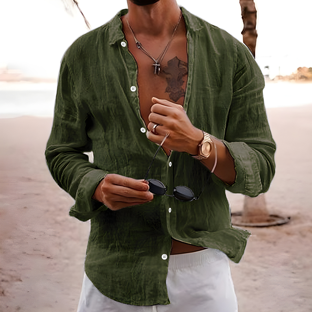Sommerhemd aus natürlicher Baumwolle Herren Elio – Bild 6