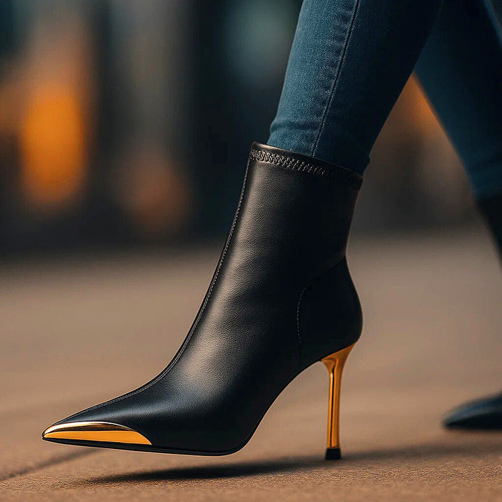 Aveline | Stiefeletten mit Goldakzent
