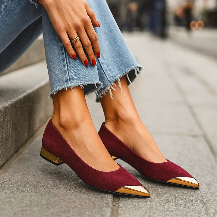 Aveline | Ballerinas mit Goldener Spitze