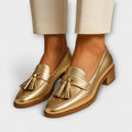 Goldene Mokassins Céleste – Weiss Modehaus