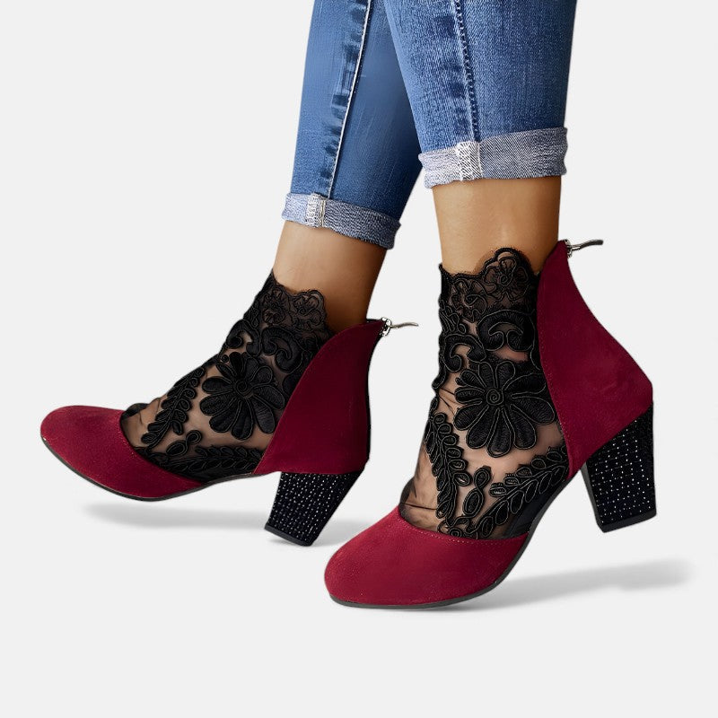 Atmungsaktive und Elegante Orthopädische Absätze Norene Rot – Weiss Modehaus