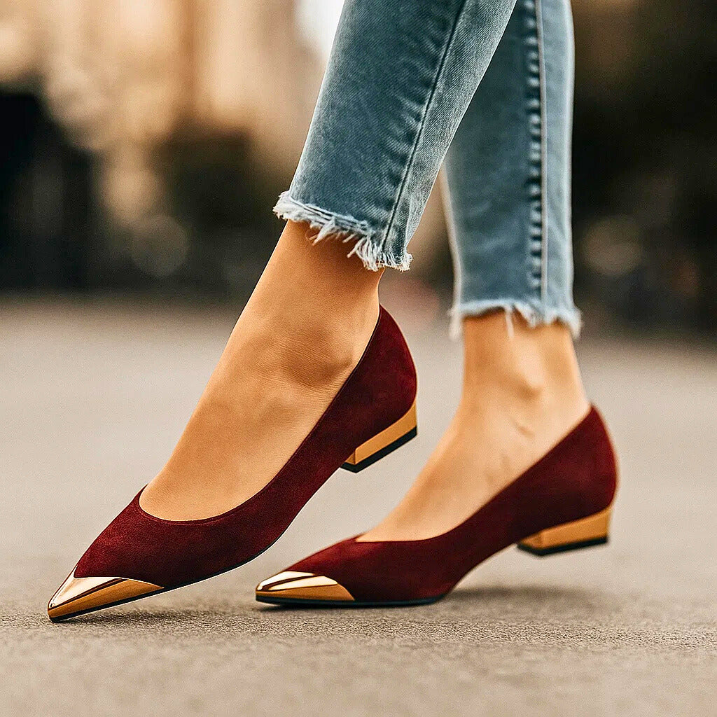Aveline | Ballerinas mit Goldener Spitze