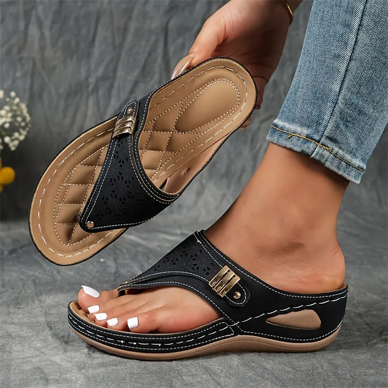 Keil-Zehensandalen für Dame Élodie – Bild 7