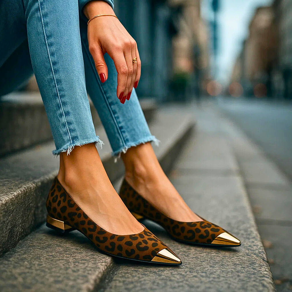 Aveline | Ballerinas mit Goldener Spitze