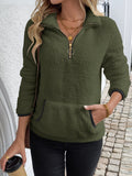 Mid-Hoodie mit Reißverschluss Juliette Olivgrün – Weiss Modehaus