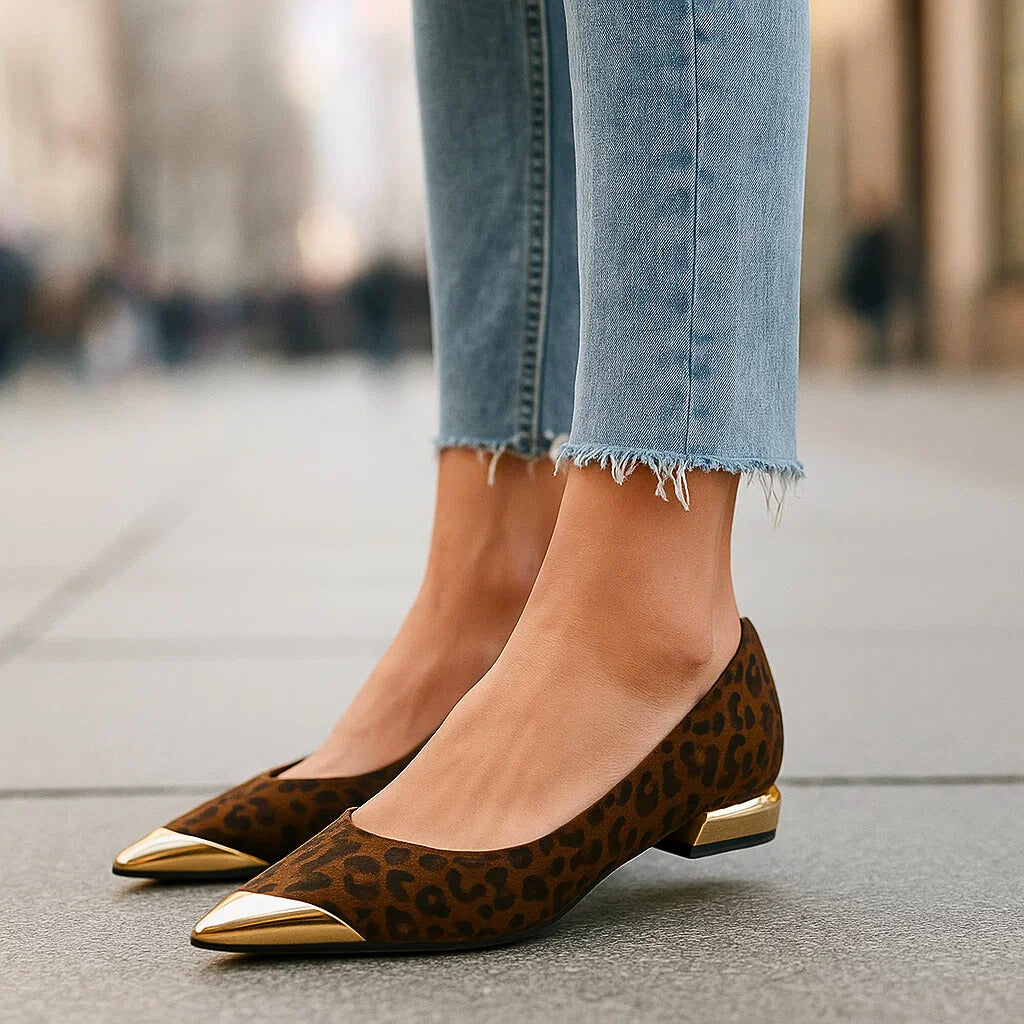 Aveline | Ballerinas mit Goldener Spitze